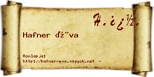 Hafner Éva névjegykártya